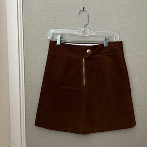 J. Crew Brown Corduroy Skit, Size 0